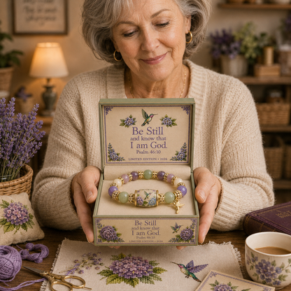 🔥 Last Day 49% OFF – 💜Hummingbird Garden Faith Bracelet 🌸