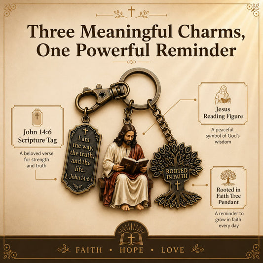✝Jesus Reading Keychain