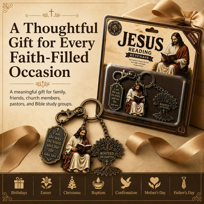 ✝Jesus Reading Keychain
