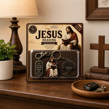 ✝Jesus Reading Keychain