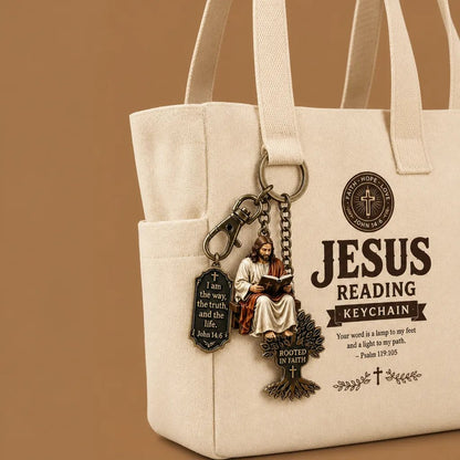 ✝Jesus Reading Keychain