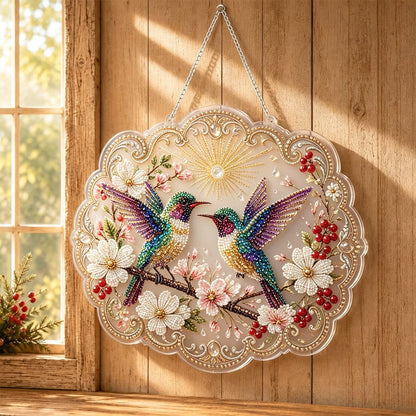 🐦Cardinals & Sunrise Diamond Art Hanging Ornament Kit