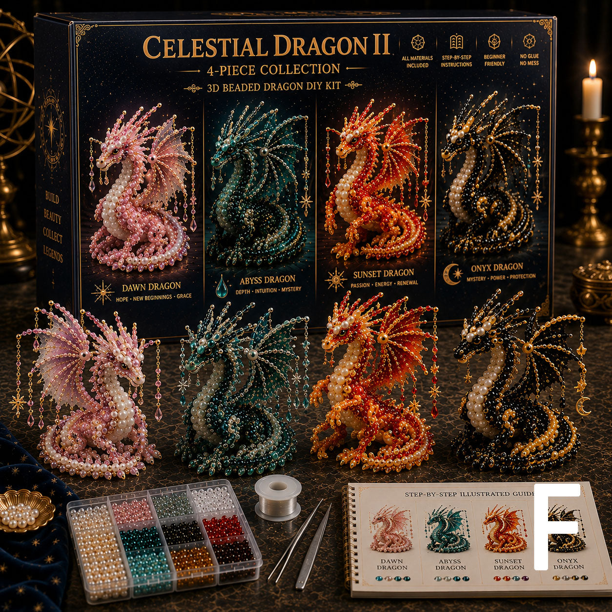 Legendary Guardians 4-Piece 3D Beaded DIY Kit Collection