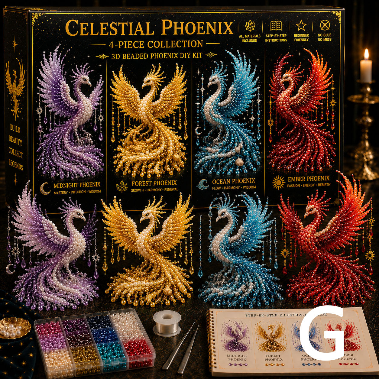 Legendary Guardians 4-Piece 3D Beaded DIY Kit Collection