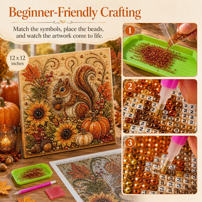 Autumn Pearl Painting Kit – Relaxing DIY Craft to Create Sparkling Fall Artwork