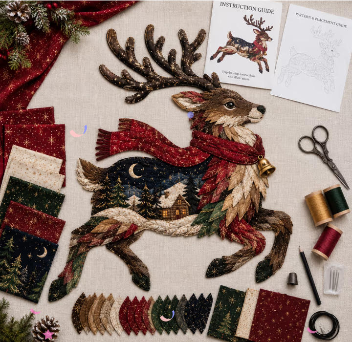 🎄🎅Christmas Woodland Wildlife DIY Patchwork Kit–✨Create a Festive Handmade Keepsake (📦Buy 2 Free Shipping)