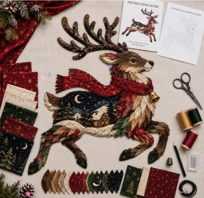 🎄🎅Christmas Woodland Wildlife DIY Patchwork Kit–✨Create a Festive Handmade Keepsake (📦Buy 2 Free Shipping)