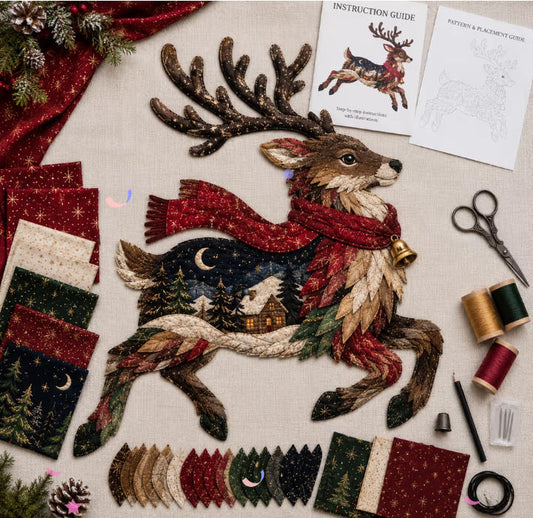 🎄🎅Christmas Woodland Wildlife DIY Patchwork Kit–✨Create a Festive Handmade Keepsake (📦Buy 2 Free Shipping)