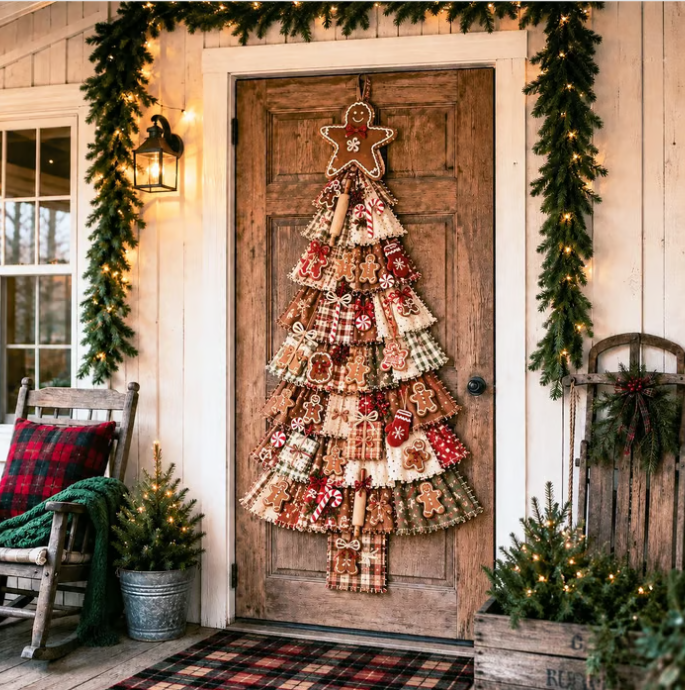 🎄Christmas Patchwork Tree Door Hanging DIY Kit