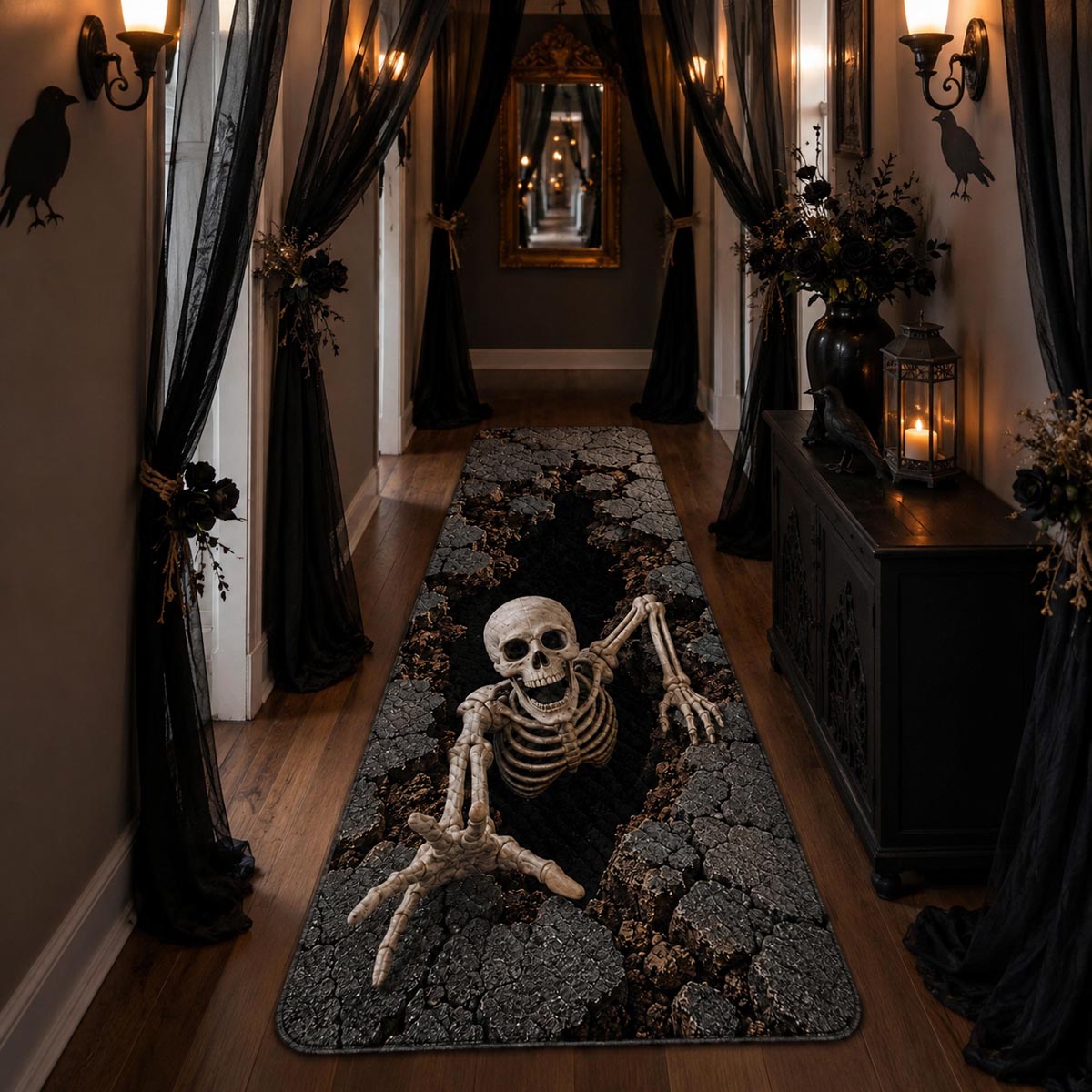 💀3D Skeleton Rift Runner Carpet