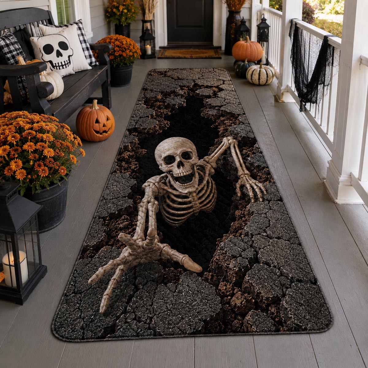 💀3D Skeleton Rift Runner Carpet