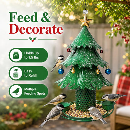 🐦🌲Christmas Tree Bird Feeder 🎄 Festive Backyard Holiday Decor