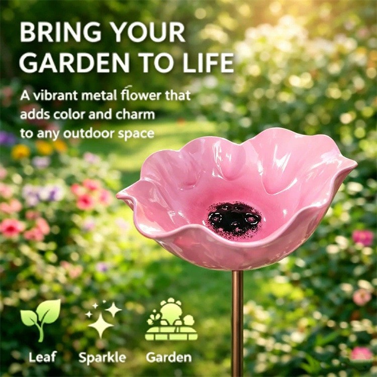 🐦Handcrafted Outdoor Metal Flower Garden Stakes