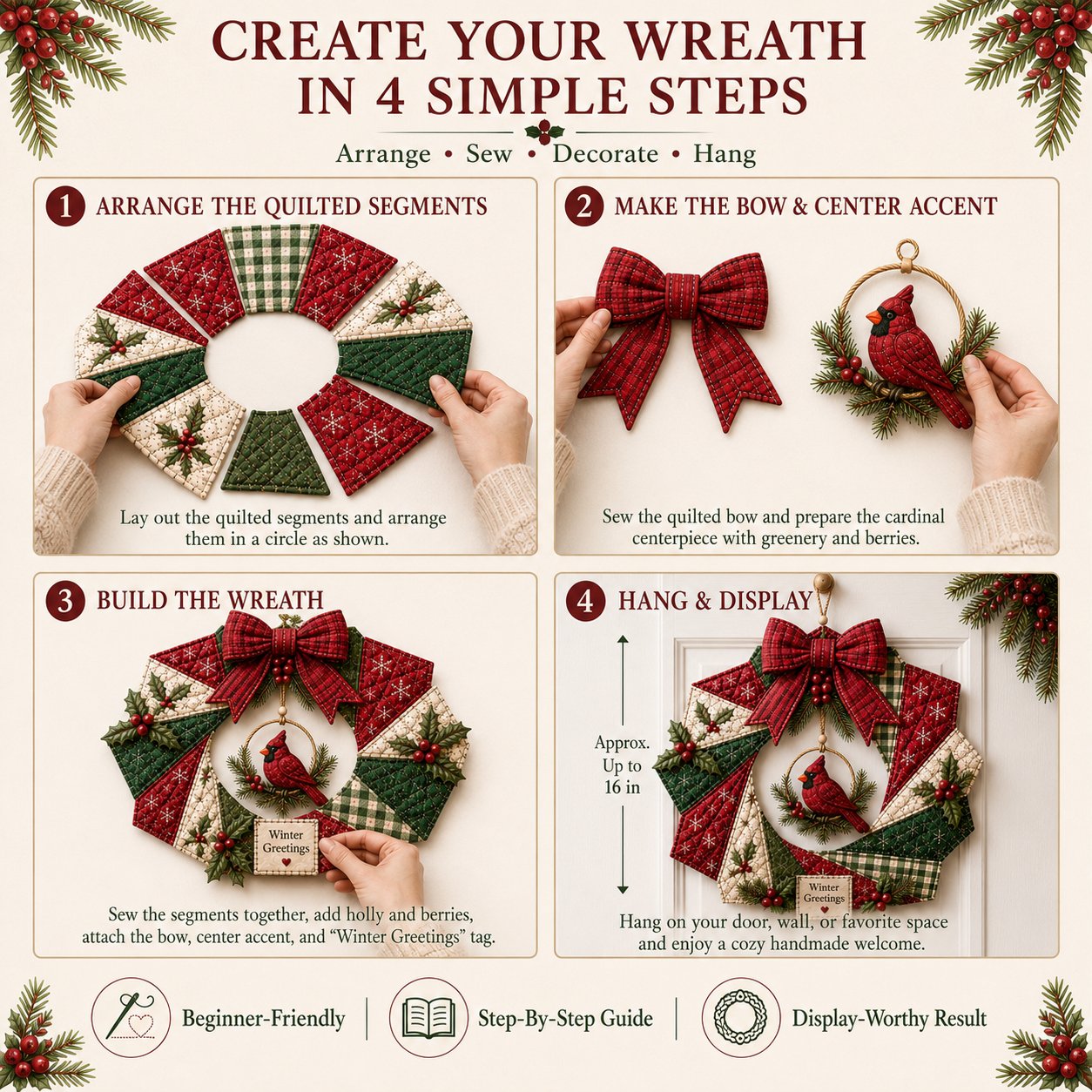 🎄Christmas Fabric Wreath DIY Kit – A Keepsake You’ll Hang with Pride Year After Year💫
