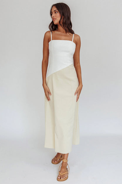 Irelia Contrast Maxi Dress White