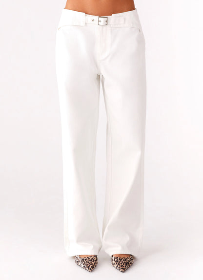 Texas Low Rise Denim Jeans - White