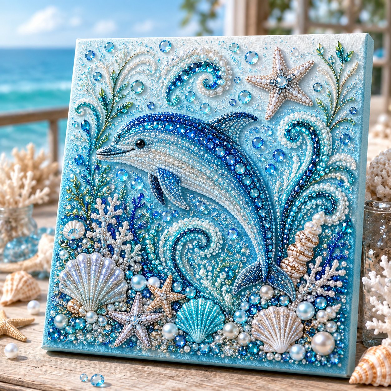 The Perfect Ocean Lover Gift Ocean Theme Pearl Art DIY Kit