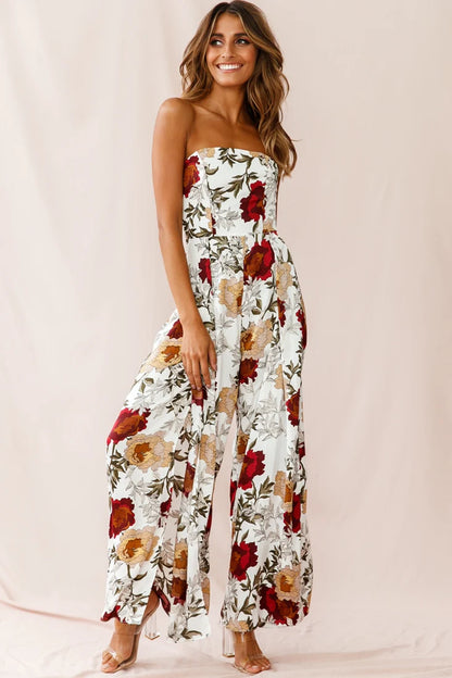 Yuzu Wide Leg Bandeau Jumpsuit White