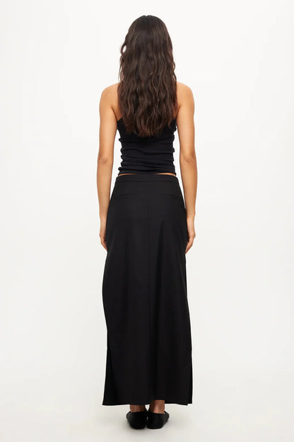 LIONESS Minimalist Maxi Skirt Onyx