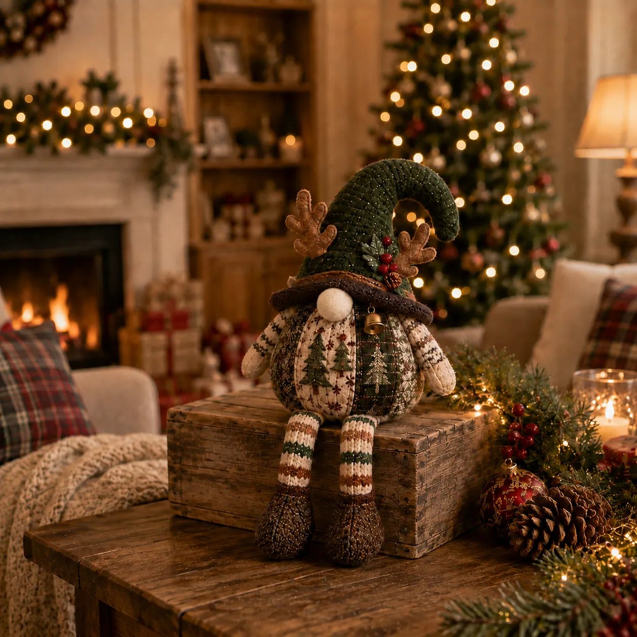🎄Beginner-Friendly DIY Quilted Christmas Gnome Shelf Sitter Kit | Complete Kit with Coordinated Fabrics, Filling & Step-by-Step Guide Included 💕