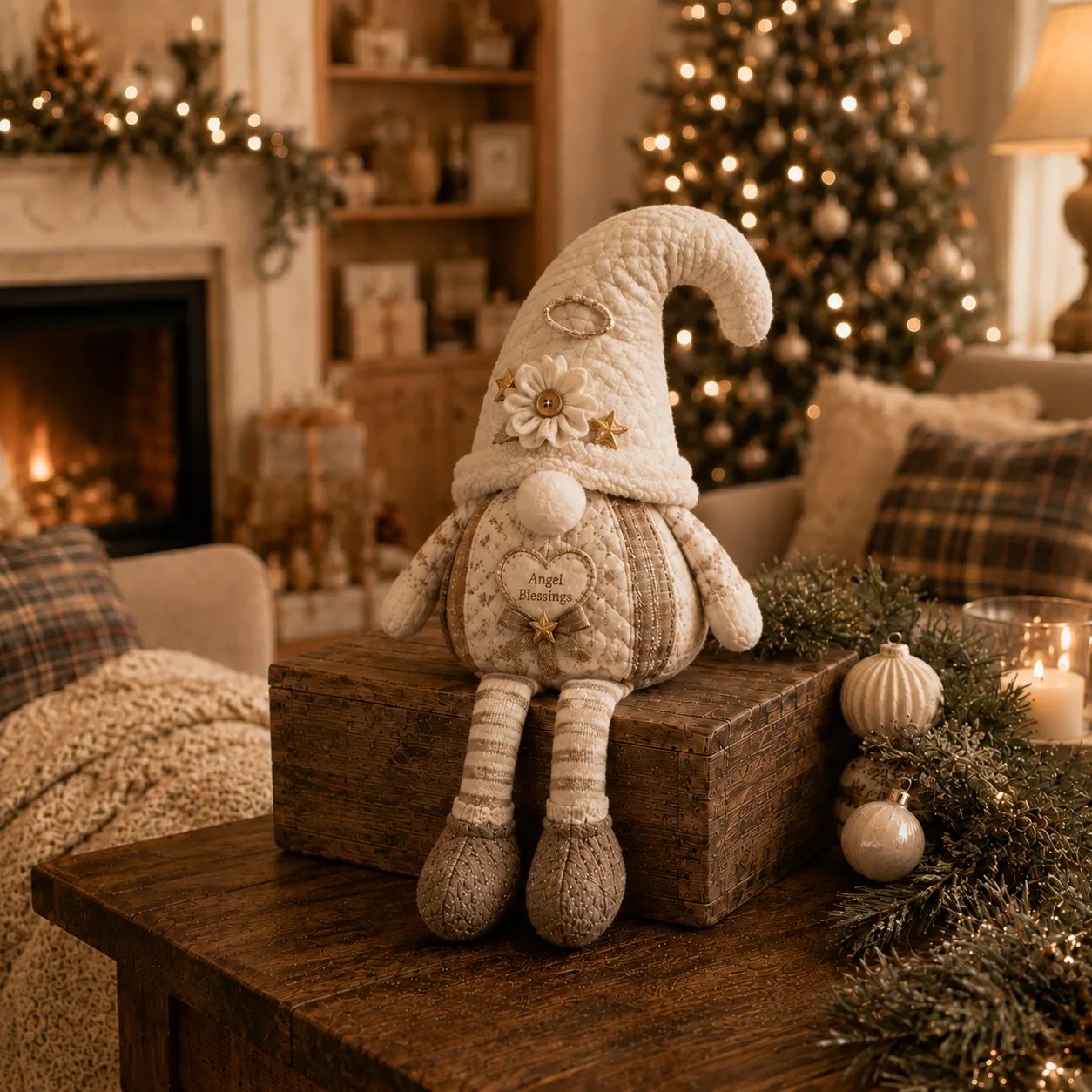 🎄Beginner-Friendly DIY Quilted Christmas Gnome Shelf Sitter Kit | Complete Kit with Coordinated Fabrics, Filling & Step-by-Step Guide Included 💕