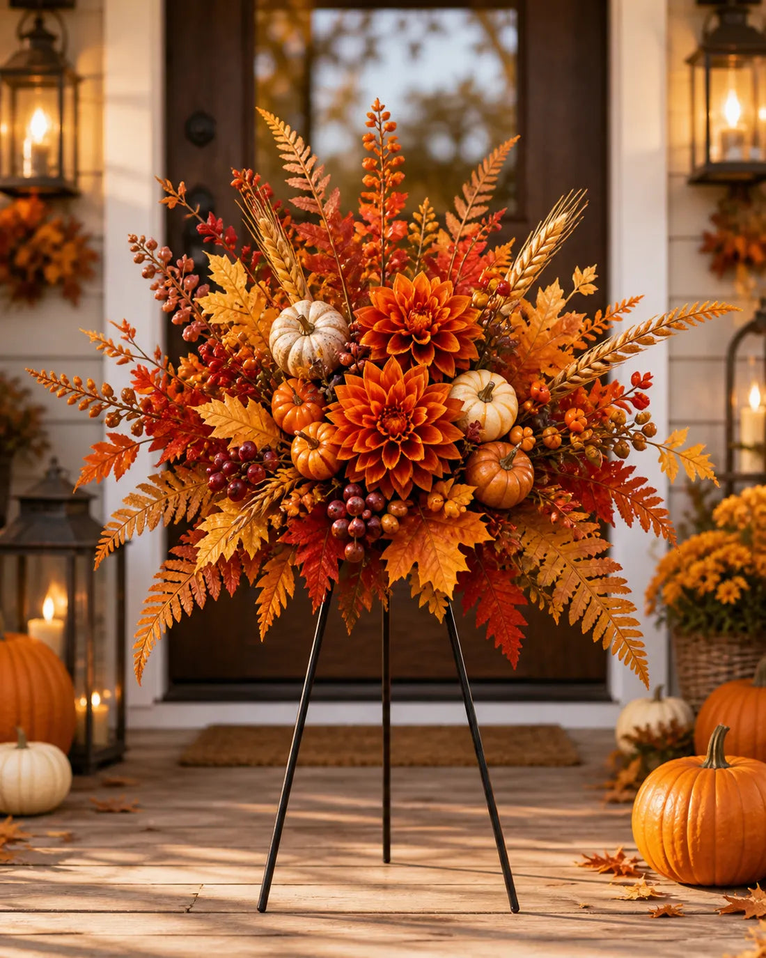 🍂Autumn Harvest Floral Garden Stake Arrangement