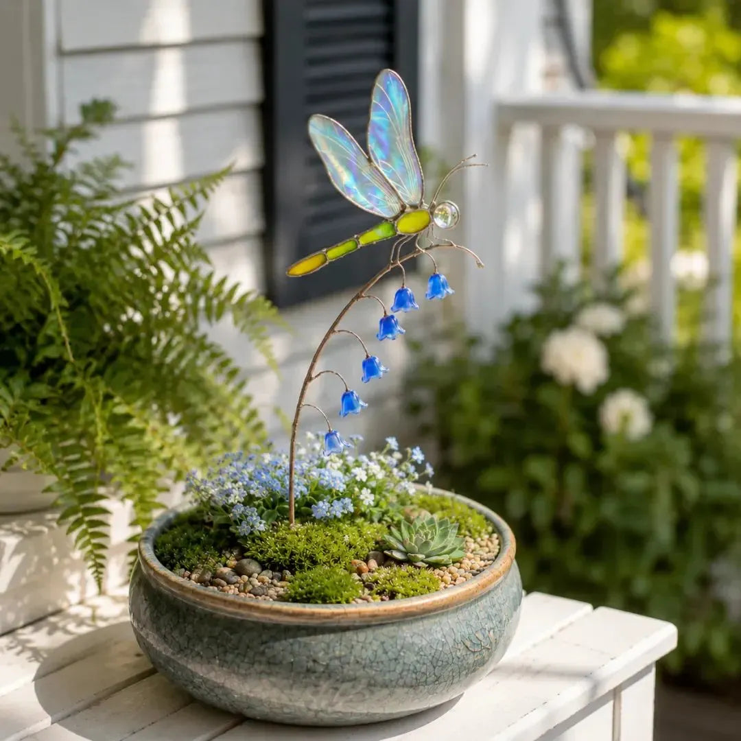 🦋Iridescent Dragonfly Garden Stake
