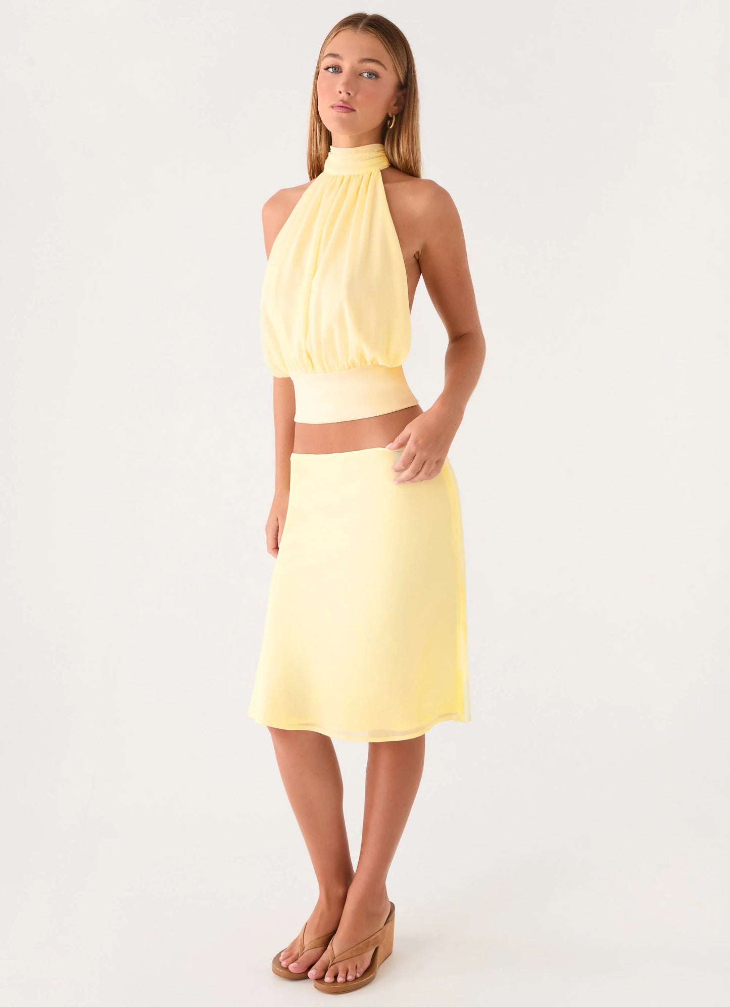 Fayloria Midi Skirt - Lemon