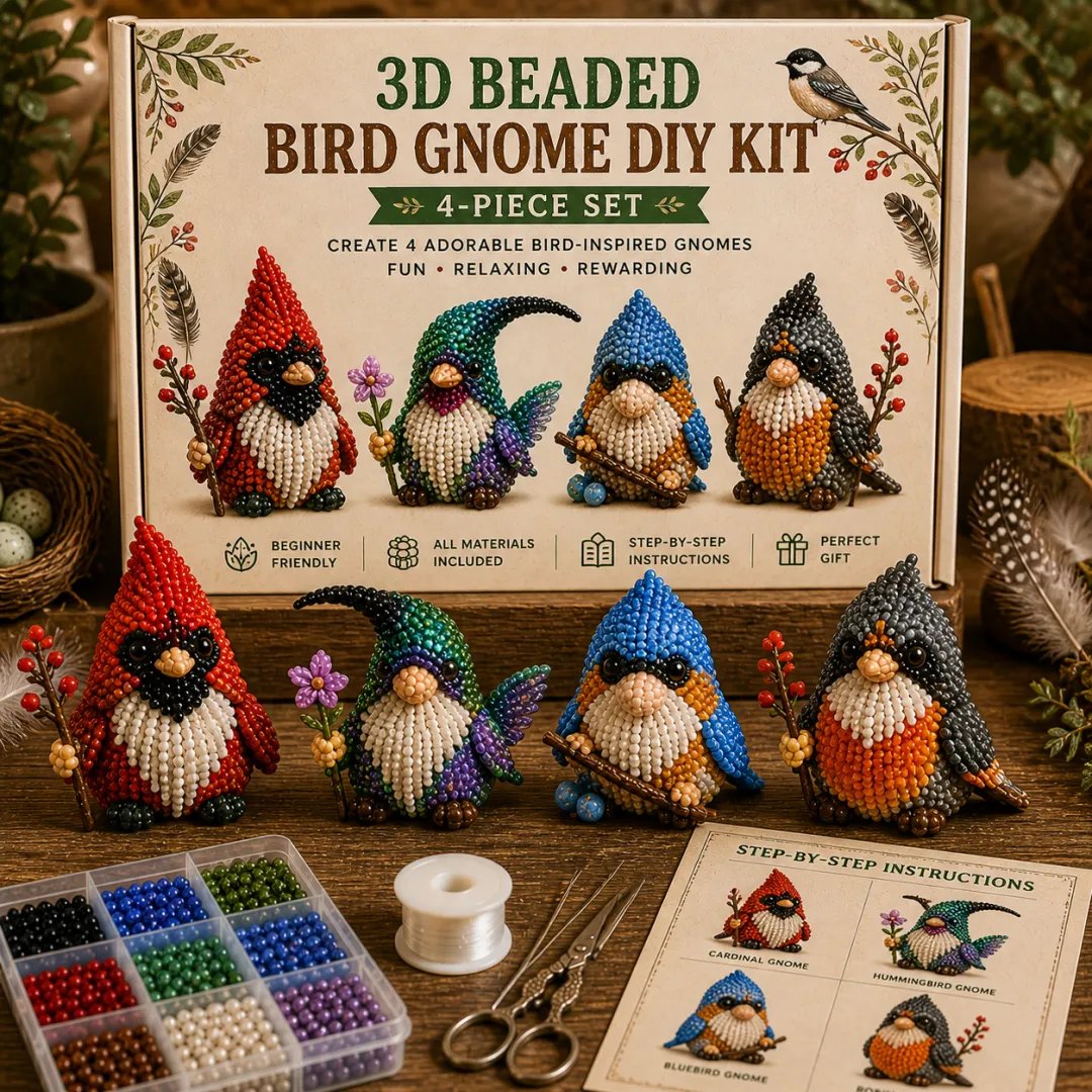 🇺🇸 3D Beaded Patriotic Gnome DIY Kit ✨ Celebrate Freedom With Handmade American Spirit ❤️🤍💙