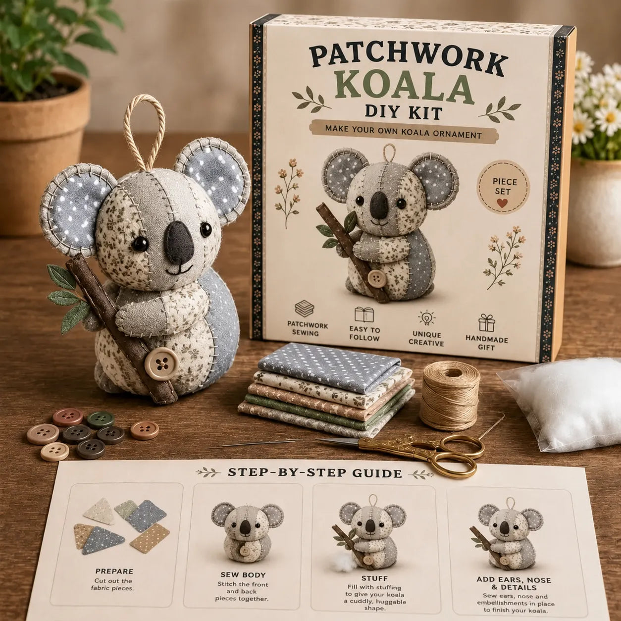 🧵DIY Patchwork Animal Kit – Create Your Own Adorable Animals