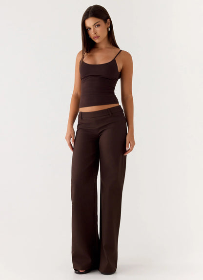 Hot as Ice Low Rise Pants - Chocolate