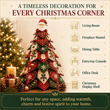 🎄🧵DIY Quilted Christmas Tree Kit – Handmade Fabric Holiday Tabletop Tree Decor