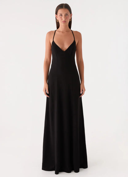 Russian Roulette Maxi Dress - Black