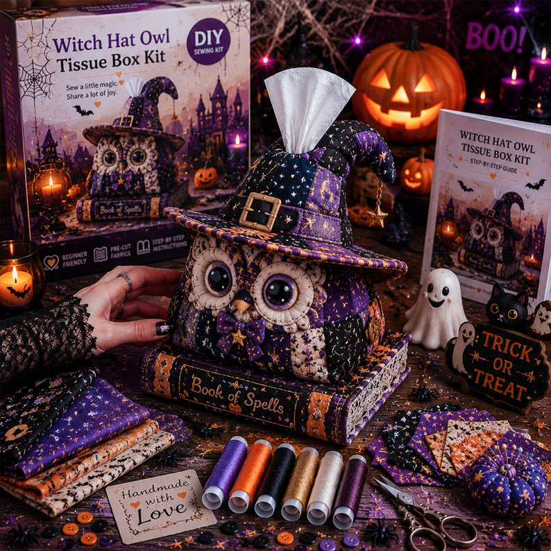 🎃Halloween Patchwork Tissue Box DIY Sewing Kit
