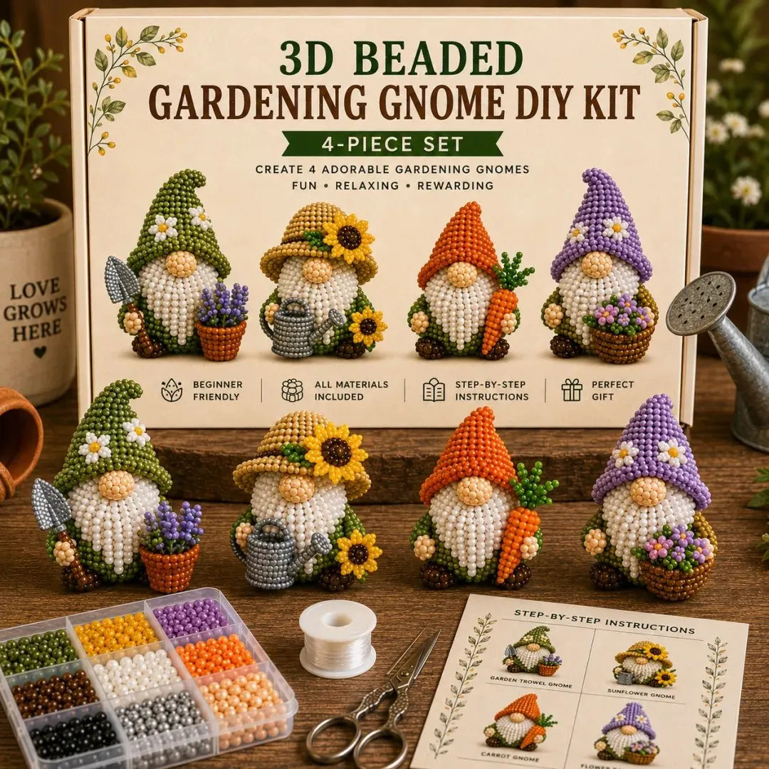 🇺🇸 3D Beaded Patriotic Gnome DIY Kit ✨ Celebrate Freedom With Handmade American Spirit ❤️🤍💙