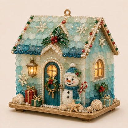 🏡DIY Glowing Coastal Glass-Style Christmas Cottage Kit Collection 💕