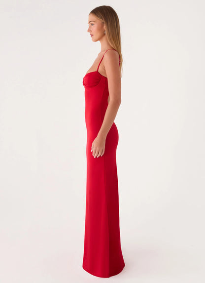Vamonos Maxi Dress - Cherry Red
