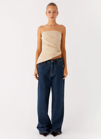 Briana Strapless Top - Tan