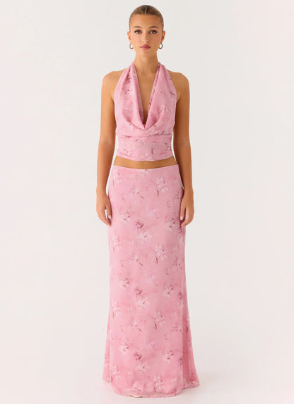 Soulful Low Rise Maxi Skirt - Vintage Floral