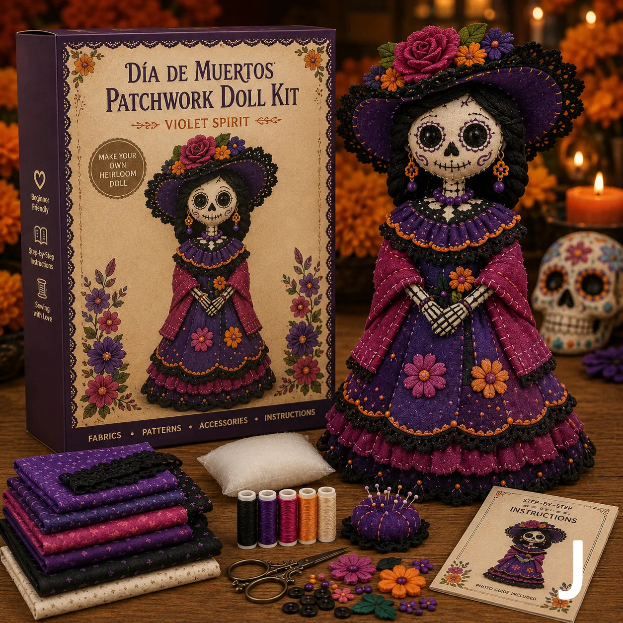 🔥50% Off Last Day - Day of the Dead Patchwork Doll DIY Kit
