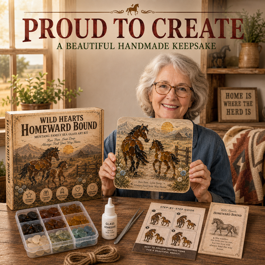 🌾 Mustang Family Memories DIY Sea Glass Art Kit