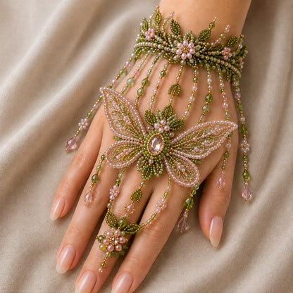Enchanted Forest: Guardians & Shadows – DIY Beaded Hand Bracelet