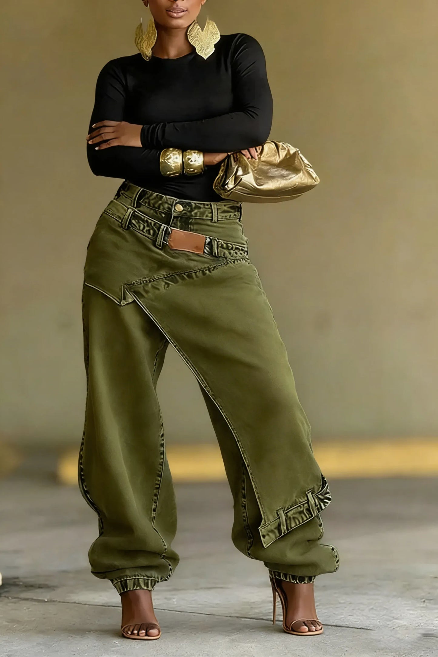 Women's Two-Piece Street Style Fashion Jeans&Diamond Jeans