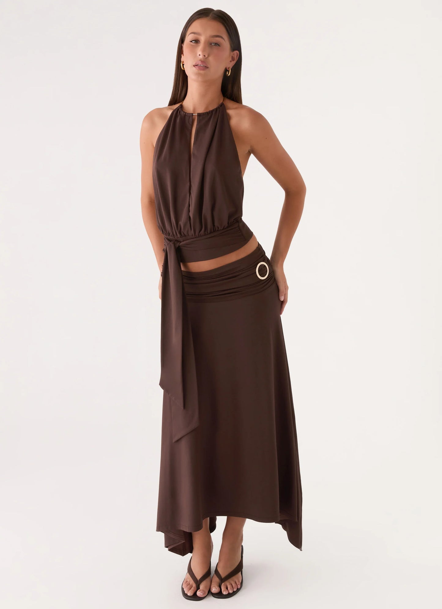 Automatic Midi Skirt - Rose Taupe