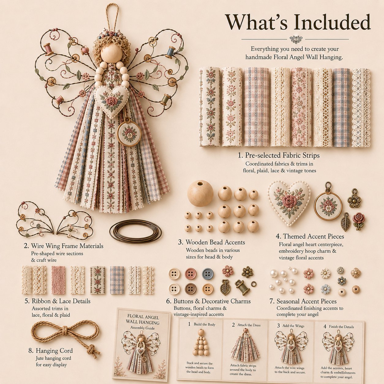 🌸Angel Fabric Hanging DIY Kit