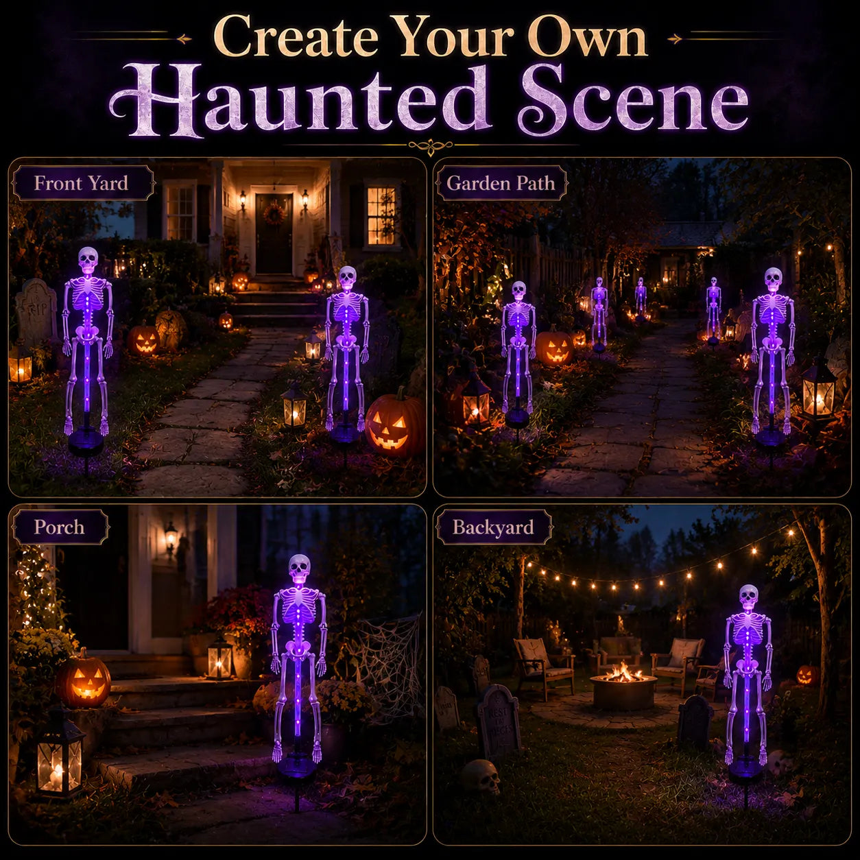 🎃💀Skeleton Solar Light Garden Stake