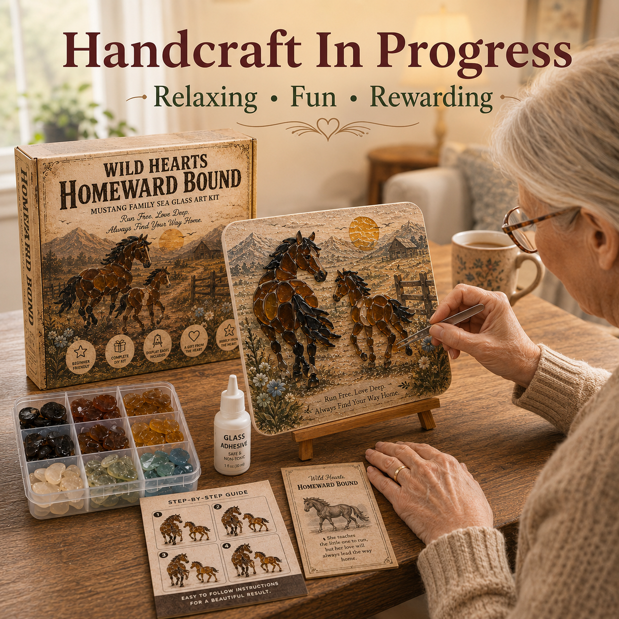 🌾 Mustang Family Memories DIY Sea Glass Art Kit