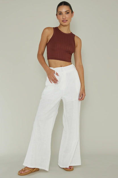 Seeker Ribbed Crop Top Mocha