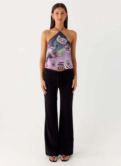 Twisted Love Halter Top - Ombre Floral Affair