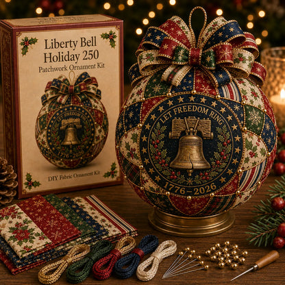 🇺🇸❤️Beginner-Friendly🎄 USA 250th Anniversary Christmas Patchwork Ornament DIY Kit